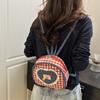 Denim Mini Backpack for Women Quilted Chain Shoulder Bookbag