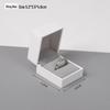 Elegant White Weicai Pattern Jewelry Box with Leather Grain Finish