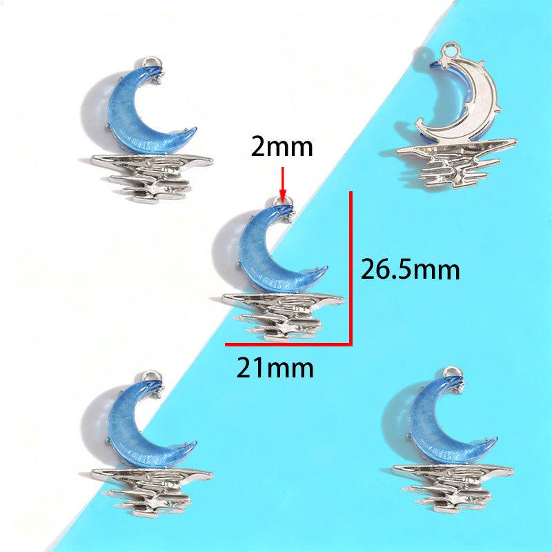 10Pcs Premium Star Moon Alloy Pendants Scratch Resistant Charms for DIY Jewelry Making Handmade Craft Accessories