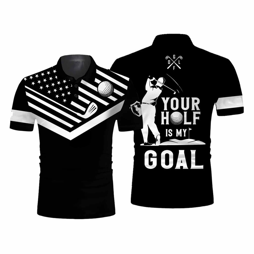 Golf Shirt Men's Summer Outdoor Sports T-Shirt Quick-Drying Casual Golf Shirt Fashion Printed Top