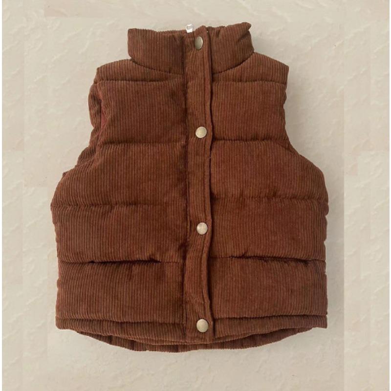 Children's Vests for Boys and Girls Are Thickened To Keep Warm and Wear Corduroy Autumn and Winter Cotton Vests, Baby Outer Tower Waistcoat Vests