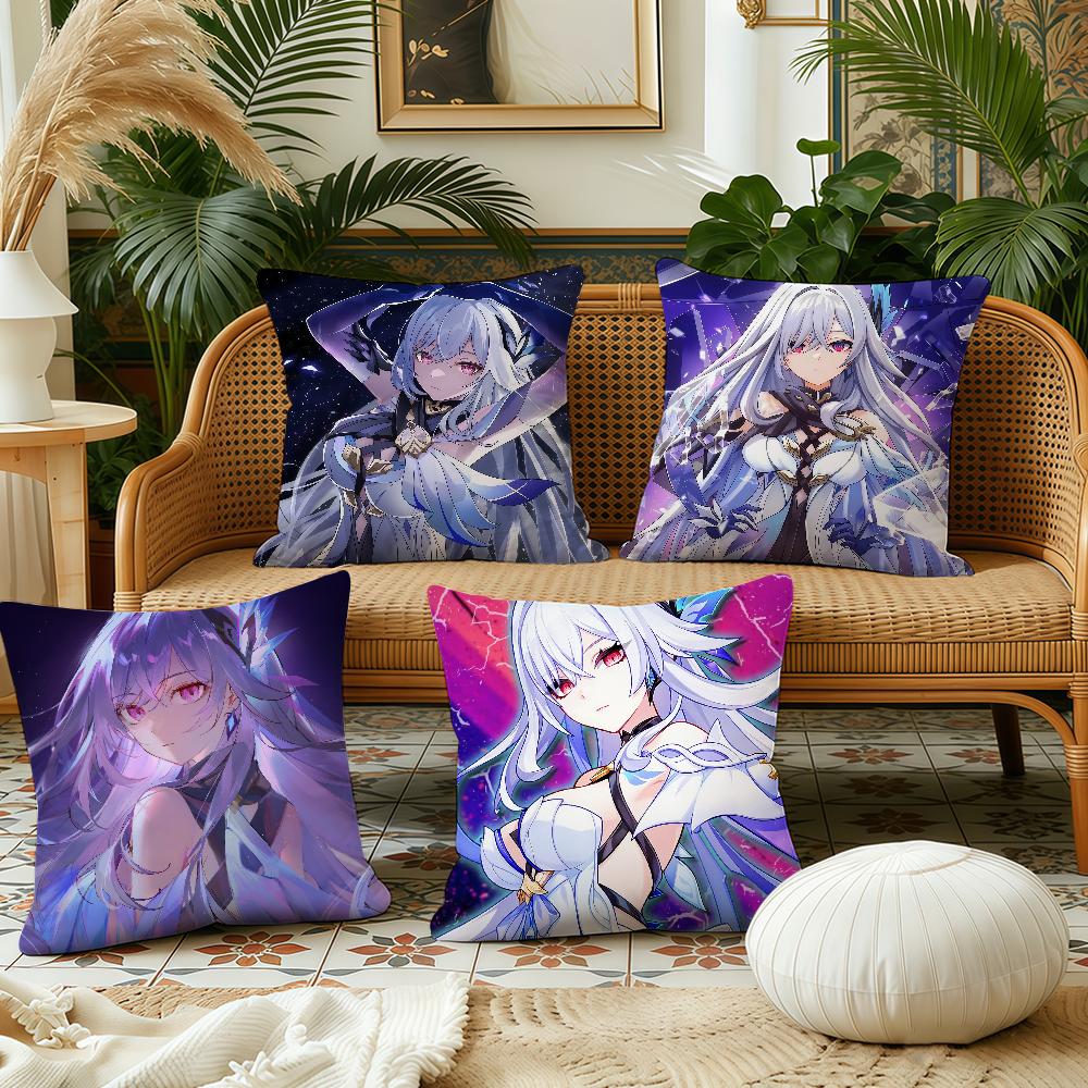 Game Genshin Impact Skirk Cushion Cover Pillow Case Plush Fabric Soft Double Sided Print Sofa Cushion Cover Throw Pillow Covers