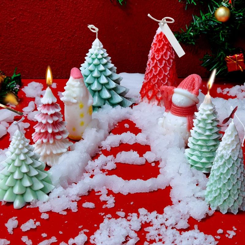 Luoye Christmas Tree 3D Candle Soap Mould DIY Candle Epoxy Mold Handmade Candles Aroma Wax Soap Molds for Decoration