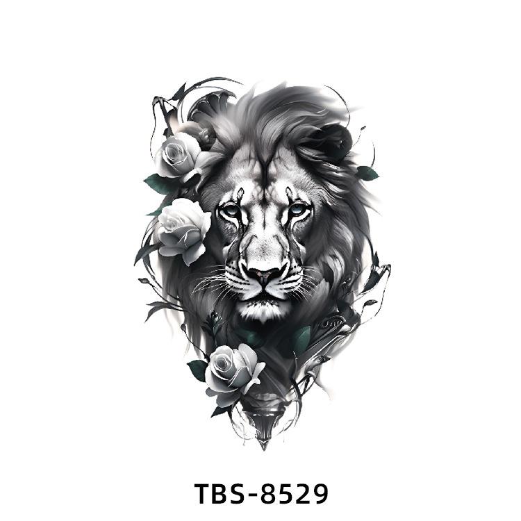 Realistiska Djurtotem Tatuering Klistermärken: Drake, Fenix, Tiger, Varg