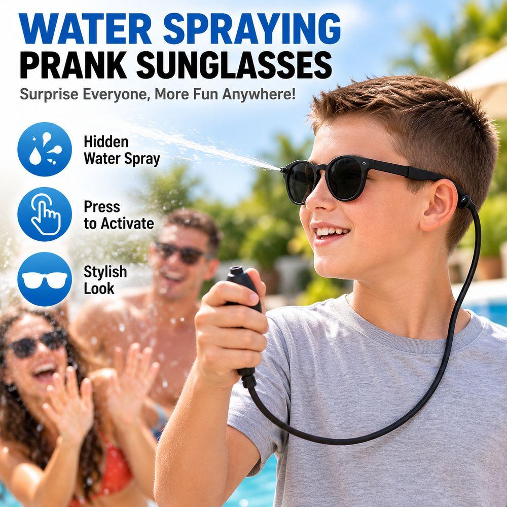 Invisible Water Design Water Shooting Sunglasses Hidden Tube Water Jet Glasses Birthday
