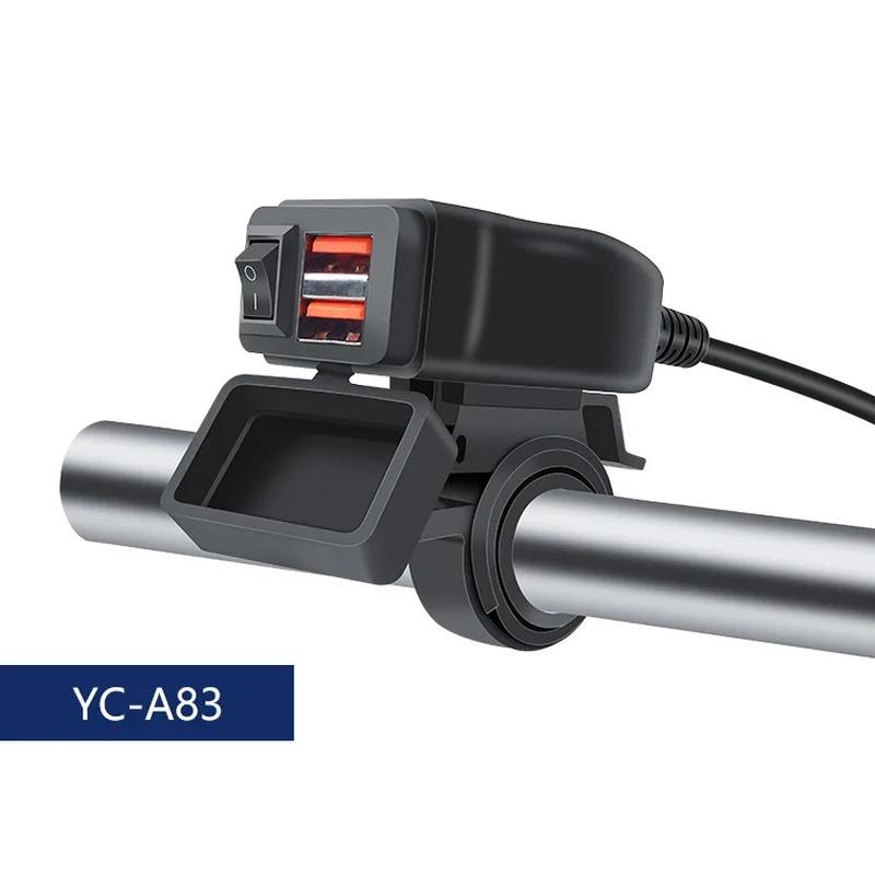 PD QC3.0 Motorcycle Type C Port Socket Connector Waterproof USB Fast Cellular Charger with Cell Mobile Voltmeter Digital Charge