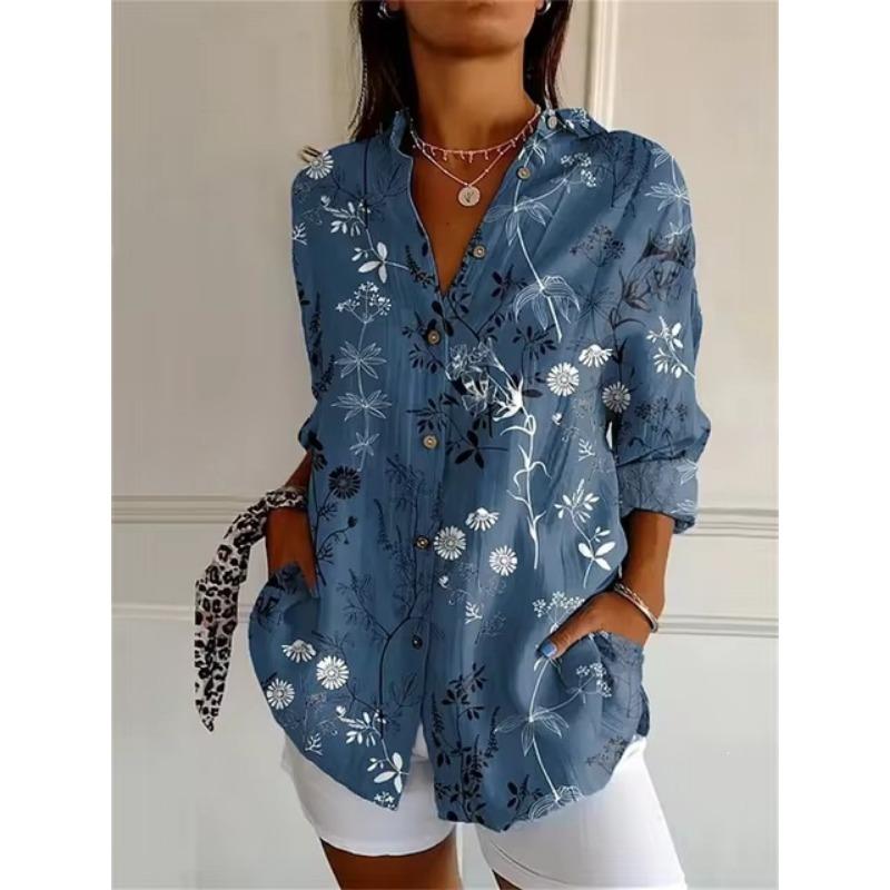 Women 3d Printed Animal Casual Long Sleeve Hawaiian Shirt