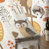 Forest Animal Woods Owl Fox Deer Tulle Sheer Window Curtains for Living Room Kitchen Children Bedroom Voile Hanging Curtain