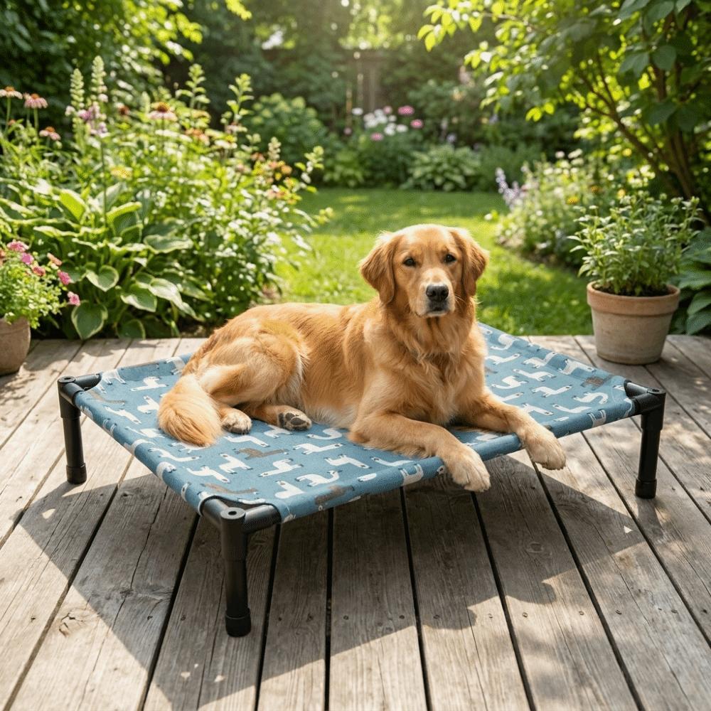 Moisture Proof Dog Marching Bed Breathable Elevated Pet Bed Cat Sleeping Bed  Indoor Outdoor