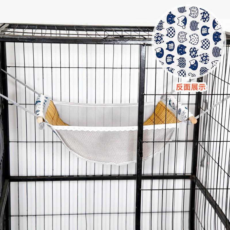 Hanging Cat Hammock Bed With Cooling Mat Side Indoor Cats Breathable Dual-Sided Pet Swing Nest