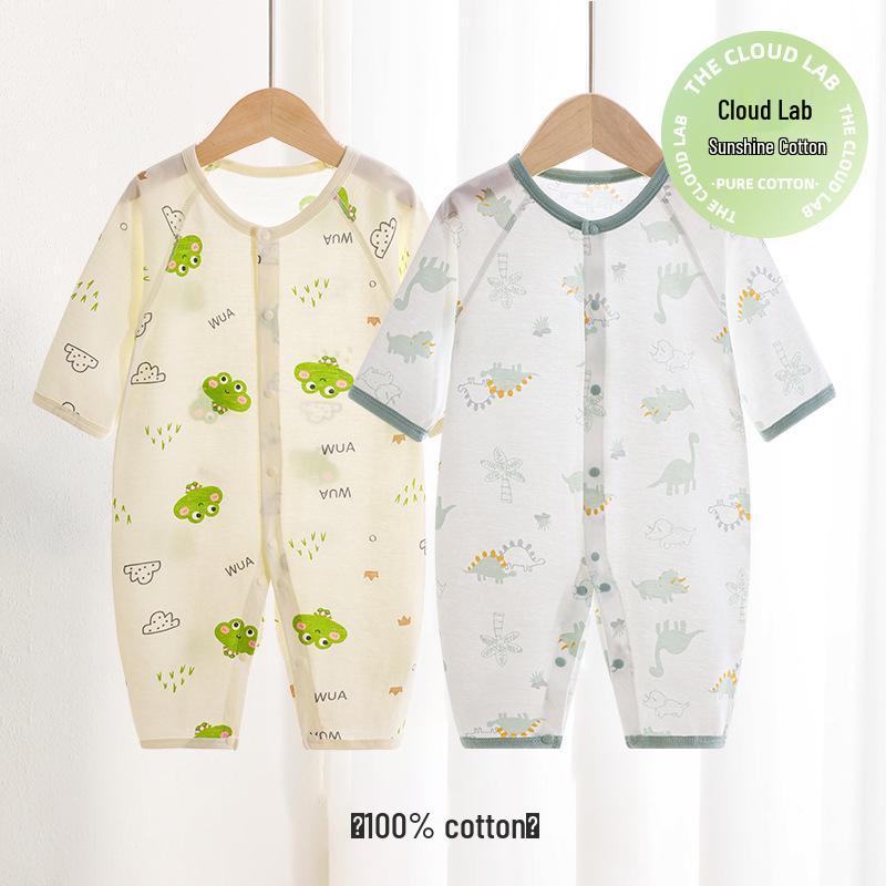 Newborn Pure Cotton Long Sleeve Onesie: Spring-Summer Air Conditioning Suit & Pajamas