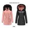 Jacket for Women Soft  Cotton Jacket Reversible Wear Removable Fur Collar Removable Hat Jacket Cotton Pie Overcoat Female Outfits Accessories