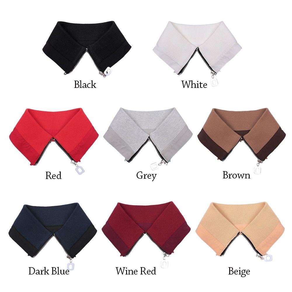 With Zipper Detachable False Collar Washable Rib False Collar Neck Scarf Shawl Wrap Down Jacket