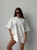 Women's American Letter Print Crew Neck Short Sleeve T-Shirt - Trendy, Loose, Casual, Versatile Top.