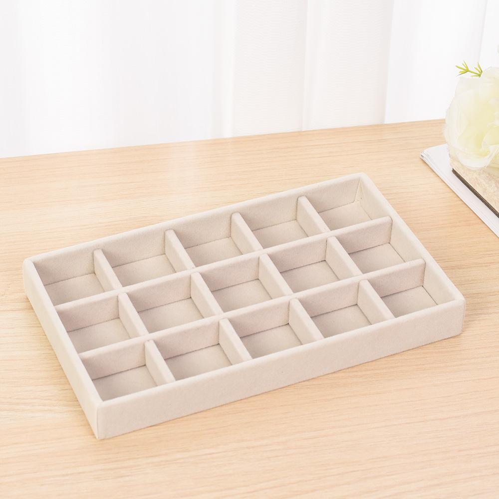 Jewelry Storage Box Earring Ring Necklace Brooch Holder Flannelette Jewelry Display Box Necklace Classification Organizer
