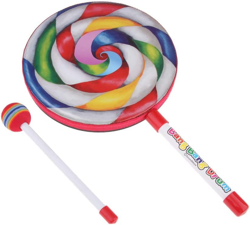 

Lollipop Drum Kids Hand Drum Musical Instrument Toy (6-inch)