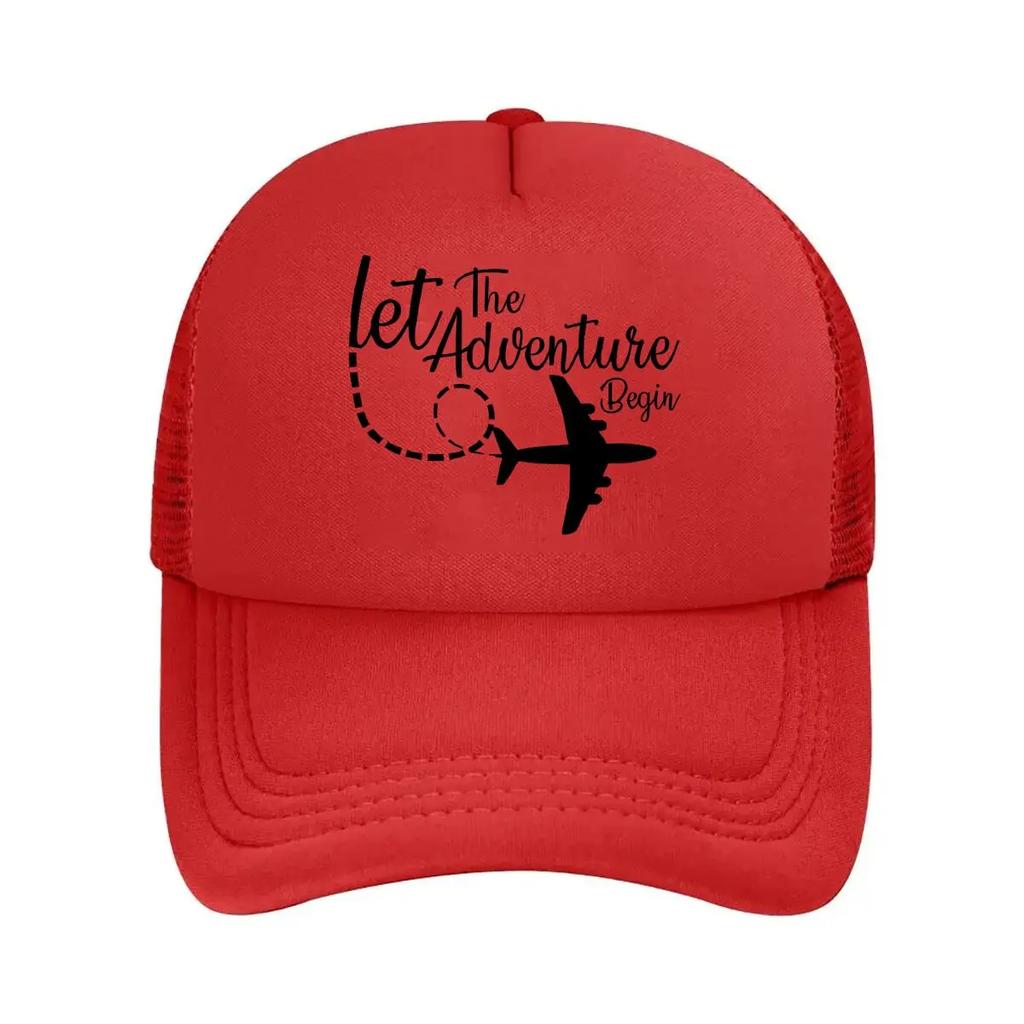 Inspirational Travel Motif Let The Adventure Begin Mesh Baseball Cap