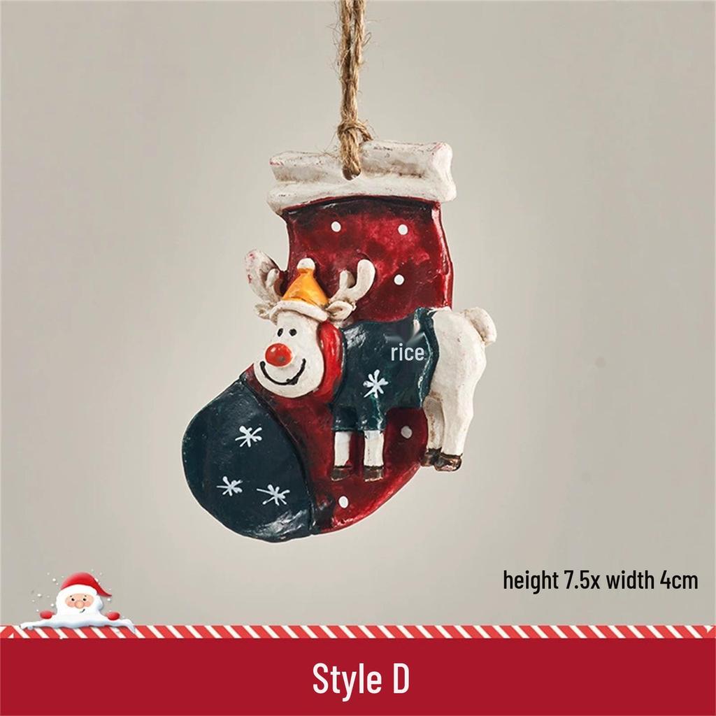 Small Snowman and Santa Claus Christmas Tree Hanging Ornaments for Home Decor