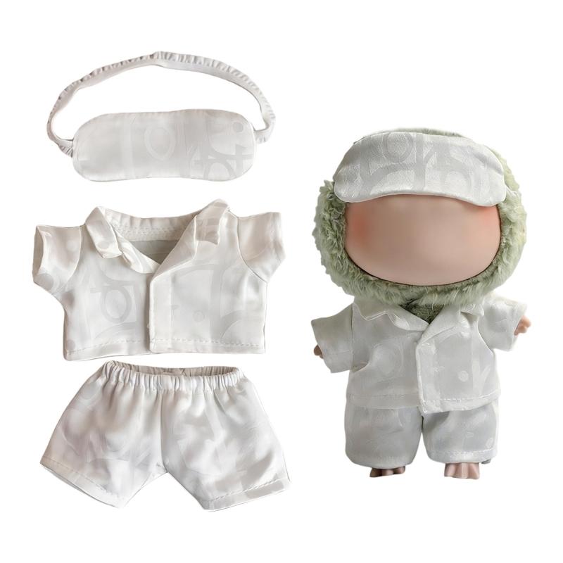 

Doll Clothes for 17cm Anime Figure Doll Anime Sleepwear Outfit with Eye Mask for Collectible Doll Styling Essential 1