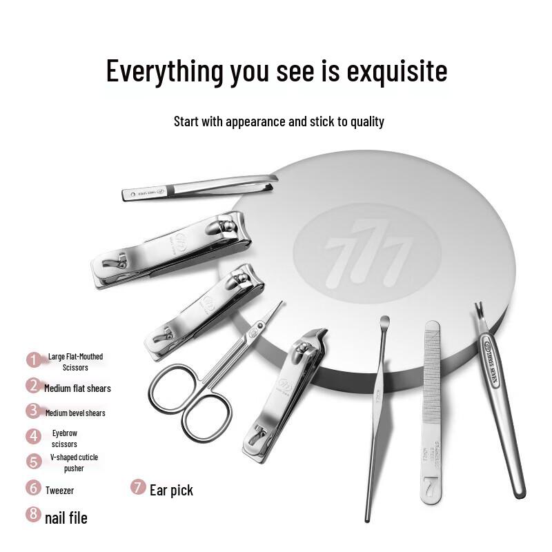 

777 Professional 8-Piece Manicure Grooming Kit