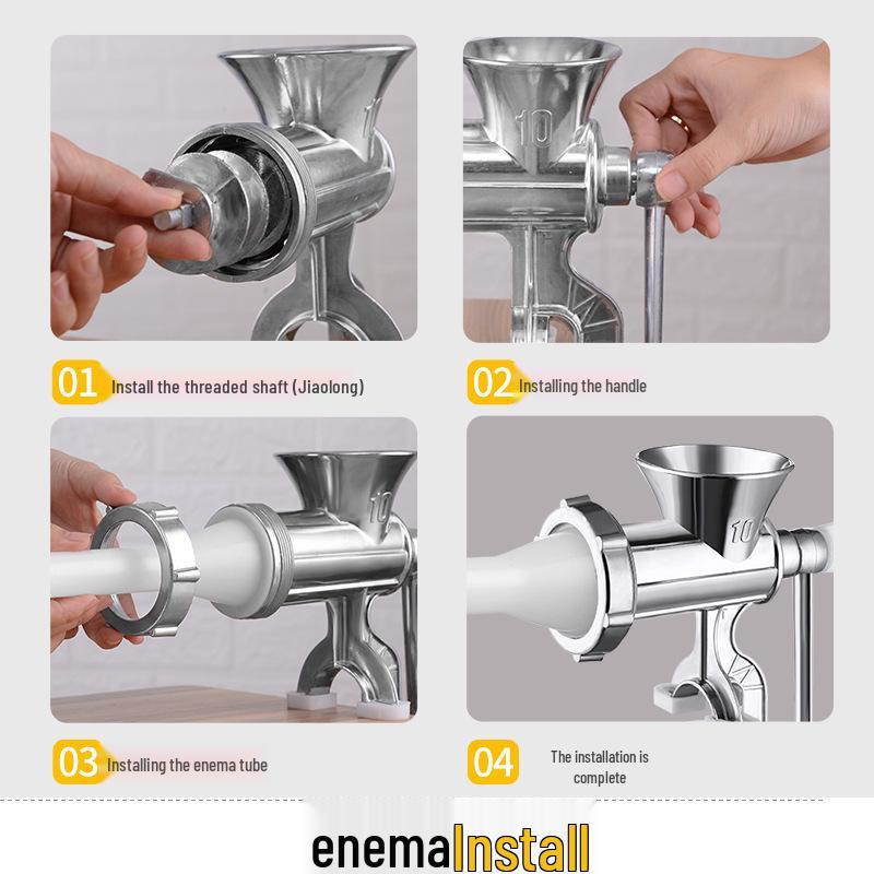 Großer Multifunktions-Fleisch- und Knoblauchwolf mit Wurstfüller und Chili-Hacker