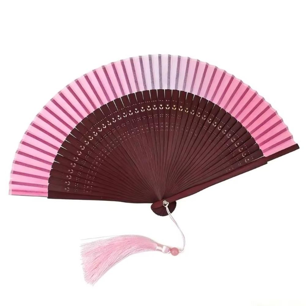 Hollow Carving Bamboo Folding Fan Portable Dance Fan Chinese Style Retro Hand Fan Gift Giving