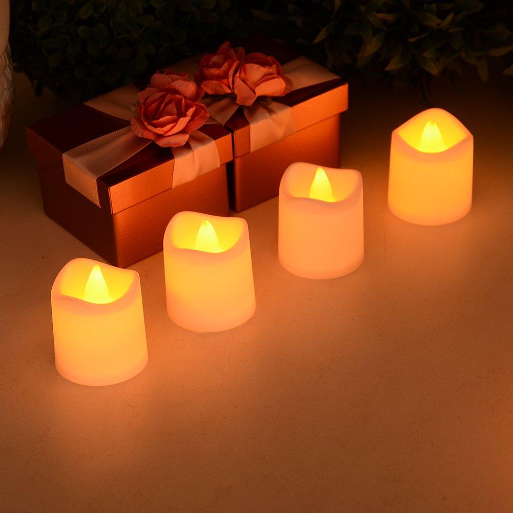 Litake LED Candles, Plastic Candlelights, Set of 24, Stylish and Relaxing, Unscented, Warm Color, Flickering Flame, Perfect for Birthdays, Christmas,