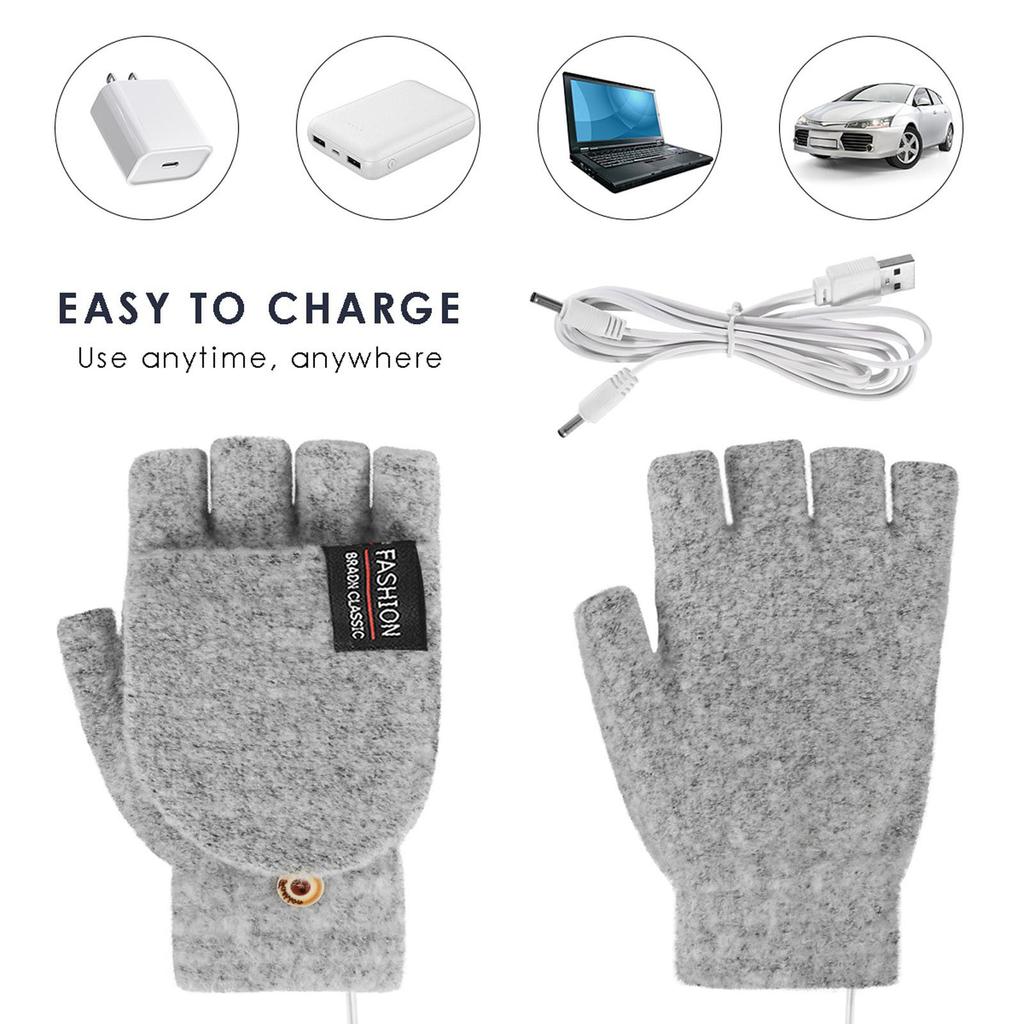 Heated Gloves Ladies Men Winter Gloves Electric Heated Gloves Laptop Gloves With Double-Sided Heat Finger Warmers Winter For Women And Girls