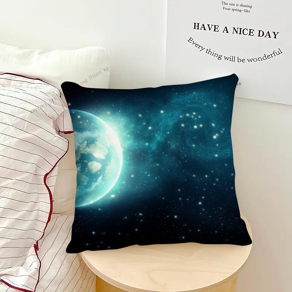 3D Planet Wunderschöne Sternenhimmel Kissenbezug Quadratisches Kissen Schlafzimmer Sofa Freizeit Komfort Kissen Auto Wohnzimmer Heimdekoration