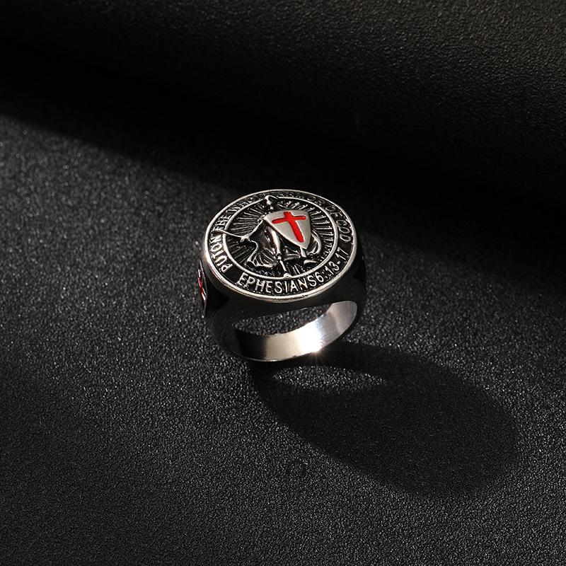 Горячая Распродажа Винтажное Кольцо с Крестом Щита Тамплиера Кольцо Персонализированное Носимое Наручное Украшение No. 7
