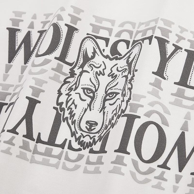 SEPTWOLVES Men's Casual Wolf Head Print Short Sleeve T-shirt