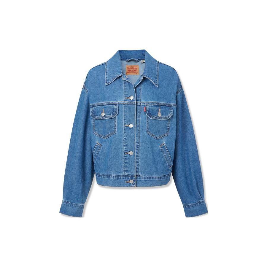

Levis SS23 Cool Series Однотонная Рабочая Джинсовая Куртка с Воротником Поло Женская Куртка Синяя A4853-0002 XS