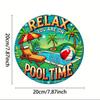 Tropical Pool Metal Wall Art Relaxing Decor No Electricity Holiday Gift