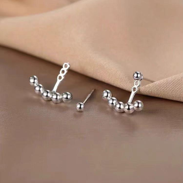 

925 Silver Needle Prince Wen Style Stud Earrings: High-End Niche 2025 Trend for Women