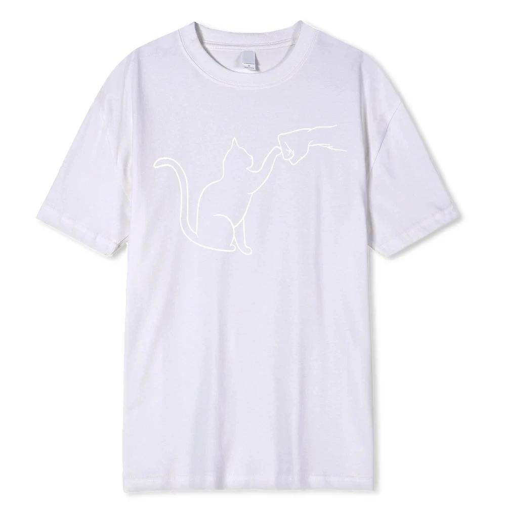 

Agreement With Cat Funny Printing Male Tshirts Comfortable Clothes Street Tee Hip Hop O-Neck 100% Cotton Tshirt Mans 80397 XXXXXL белый