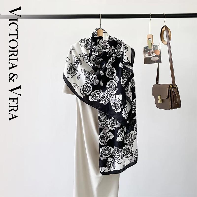 VICTORIA&VERA Mulberry Silk Printed Scarf V827ZS04