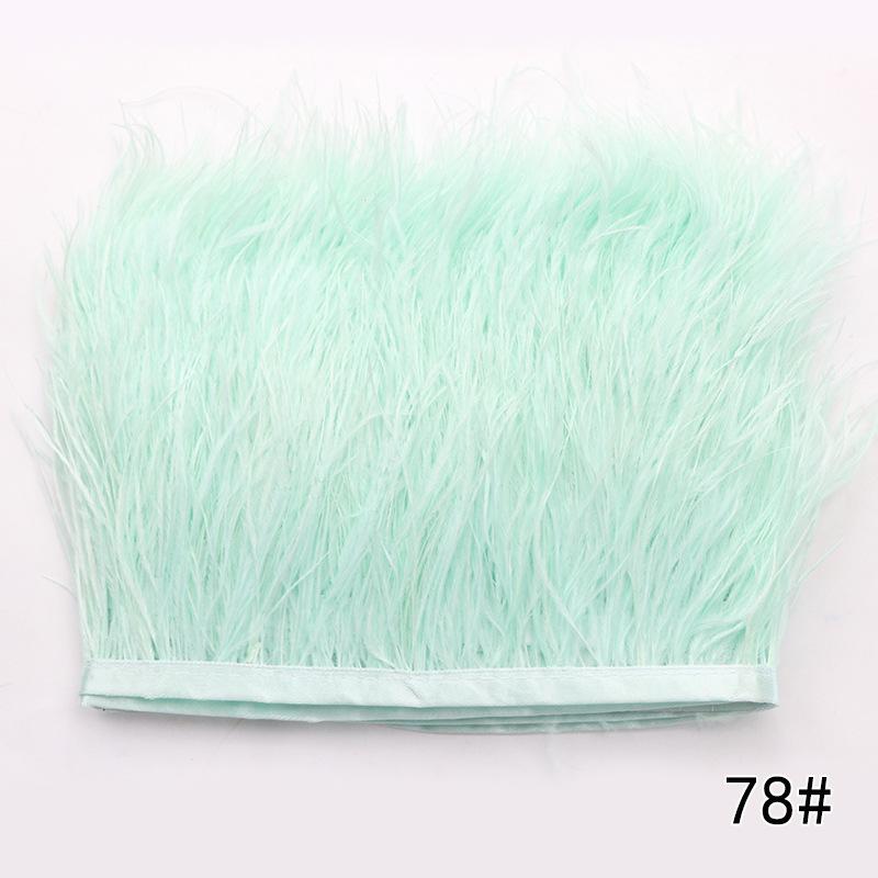 2M Ostrich Feather Cloth Edge 8-10 Cm Cuffs Clothing Skirt Decorative Accessories Color Ostrich Feather Cloth With Feathers