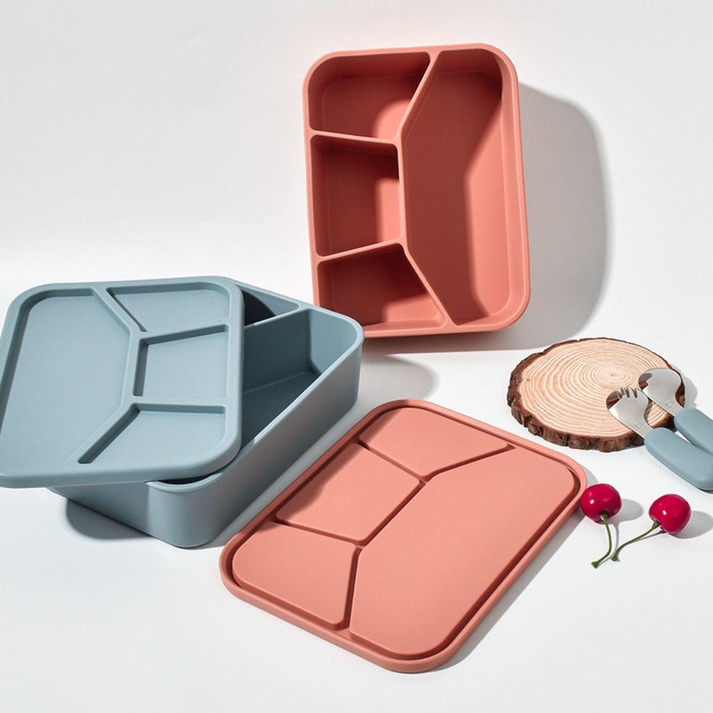 Fresh-keeping Food Storage Container 4 Grids Picnic Fresh Box Easy-to-Clean Snack Box  Camping