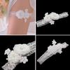 Western Wedding Bride Garter with Lace Floral Applique Decoration