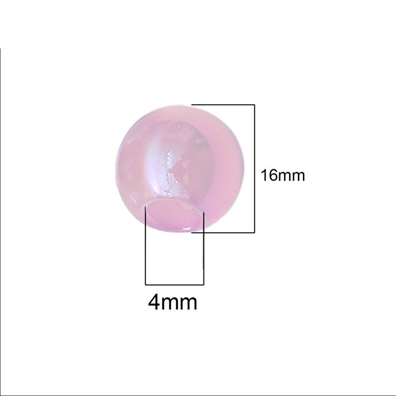 5Pcs Acrylic Colorful Side Hole Ball Beads For DIY Necklace Bracelet Earrings Jewelry Making Craft Accessories