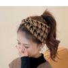 New Headgear, Thousand Bird Grid Wool Hair Band, Women's Wide Edge Confinement Bag Headscarf, Cross Autumn and Winter Go Out Headband