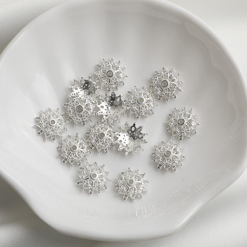 Bransoletka ze złotem 14K Filled, cyrkoniami, słonecznikiem, ażurowymi, perłowymi koralikami - do samodzielnego tworzenia biżuterii