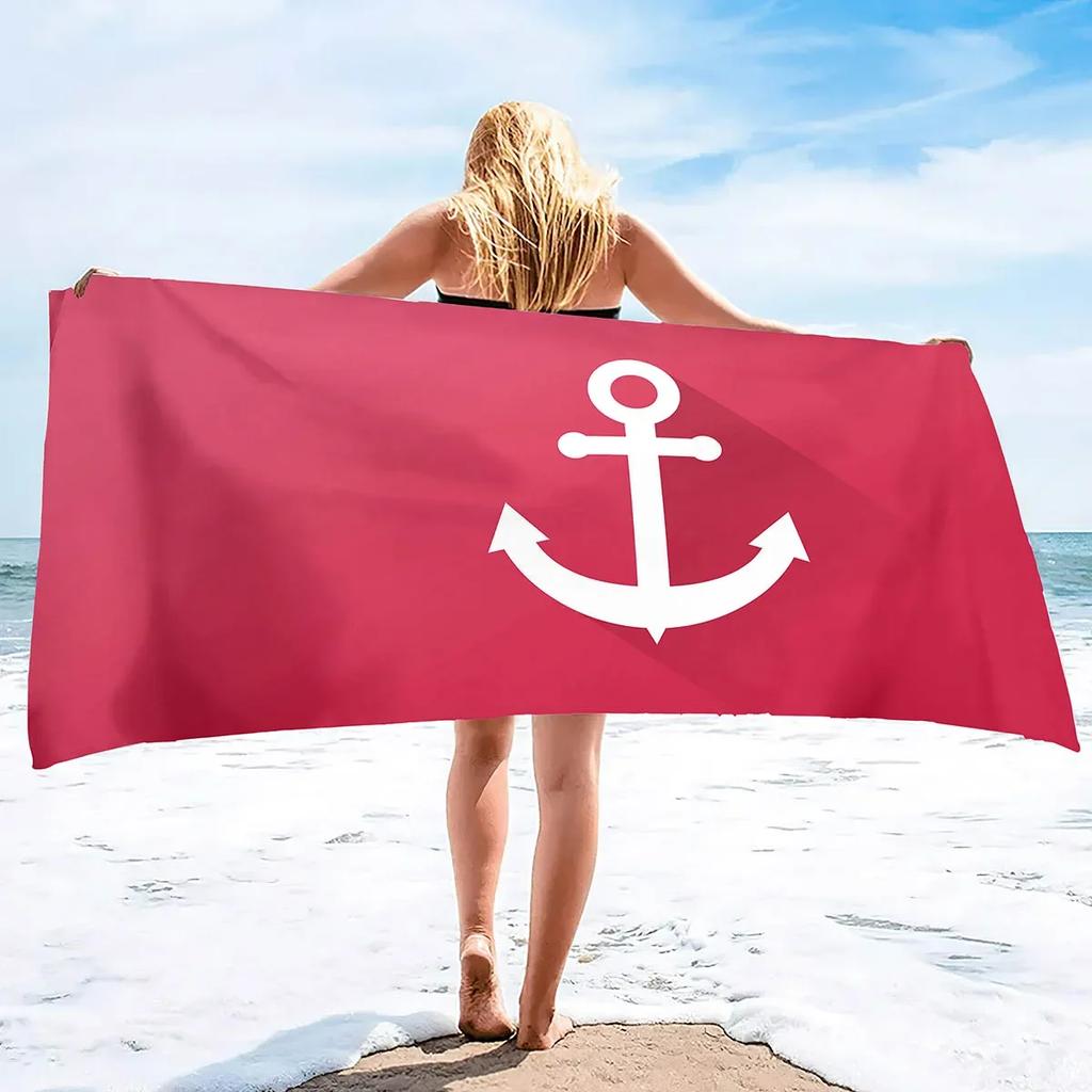 Anchor Beach Towel Sand Free Microfiber Oversized Large Beach Towels  Absorbent Lightweight Soft and Quick Dry Towels for Men