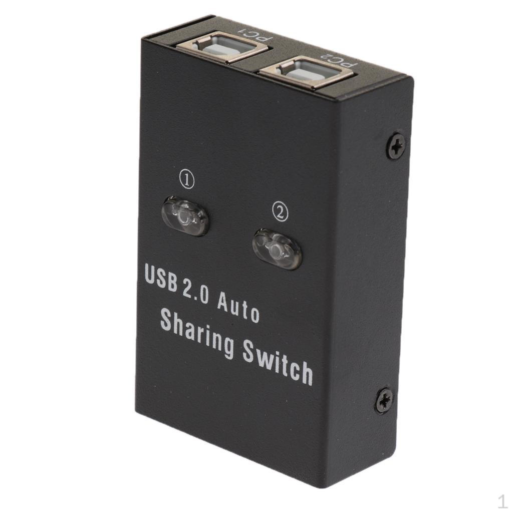 USB 2.0 Sharing Selectors Switch KVM 2 Port HUB For PC Printer Black