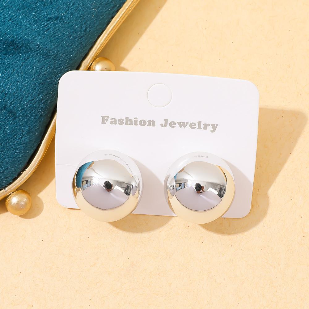 European and American ins geometric simple stud earrings acrylic niche high-end gold-plated earrings women's