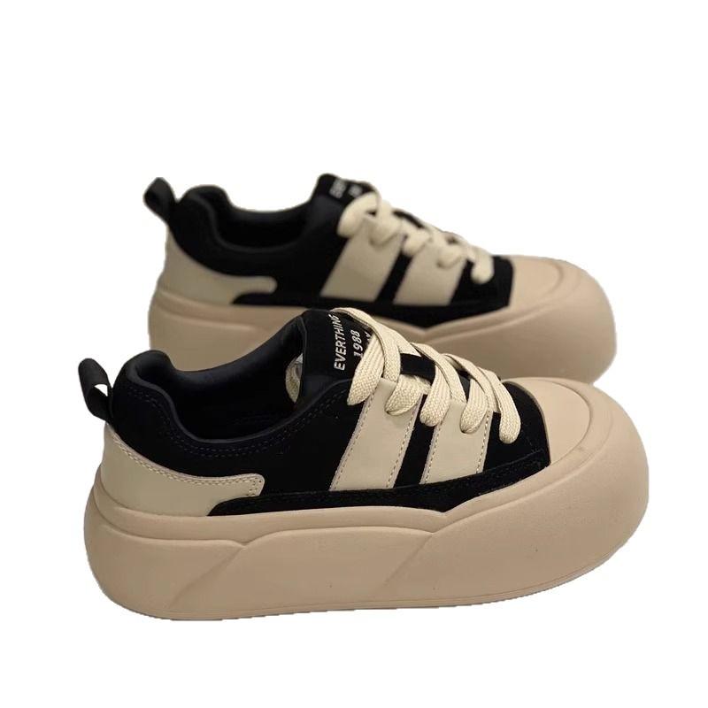 Fluffy Women's Shoes Show Feet Small Platform Bread Shoes Women 2025 New Spring and Autumn Versatile Chic Internet Celebrity Casual Board Shoes Tide