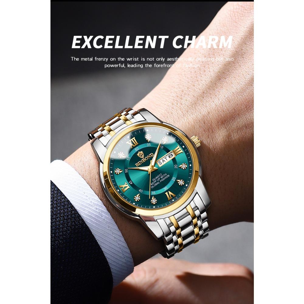 BINBOND Top Brand Luxury Fashion Watch Men 3ATM Waterproof Date Clock Sport Watches Mens Quartz Wristwatch