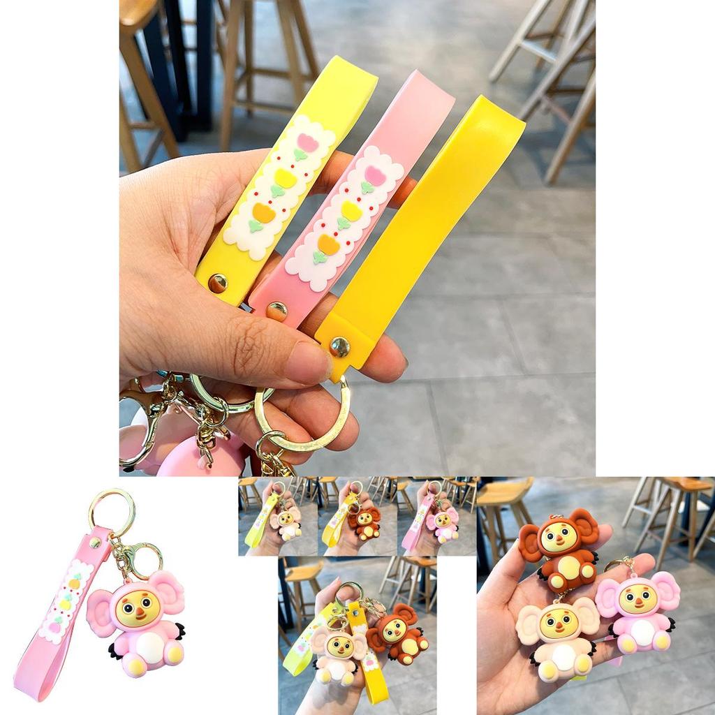 Adorable Cheburashka Keychain Resin Monkey Car Decoration Cute Cartoon Gift