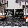 Bathroom Countertop Ornament Halloween Wooden Table Sign, Cute Spooky Ghost Plaque with Autumn Home Decorations Metal Stand for Kitchen Shelf