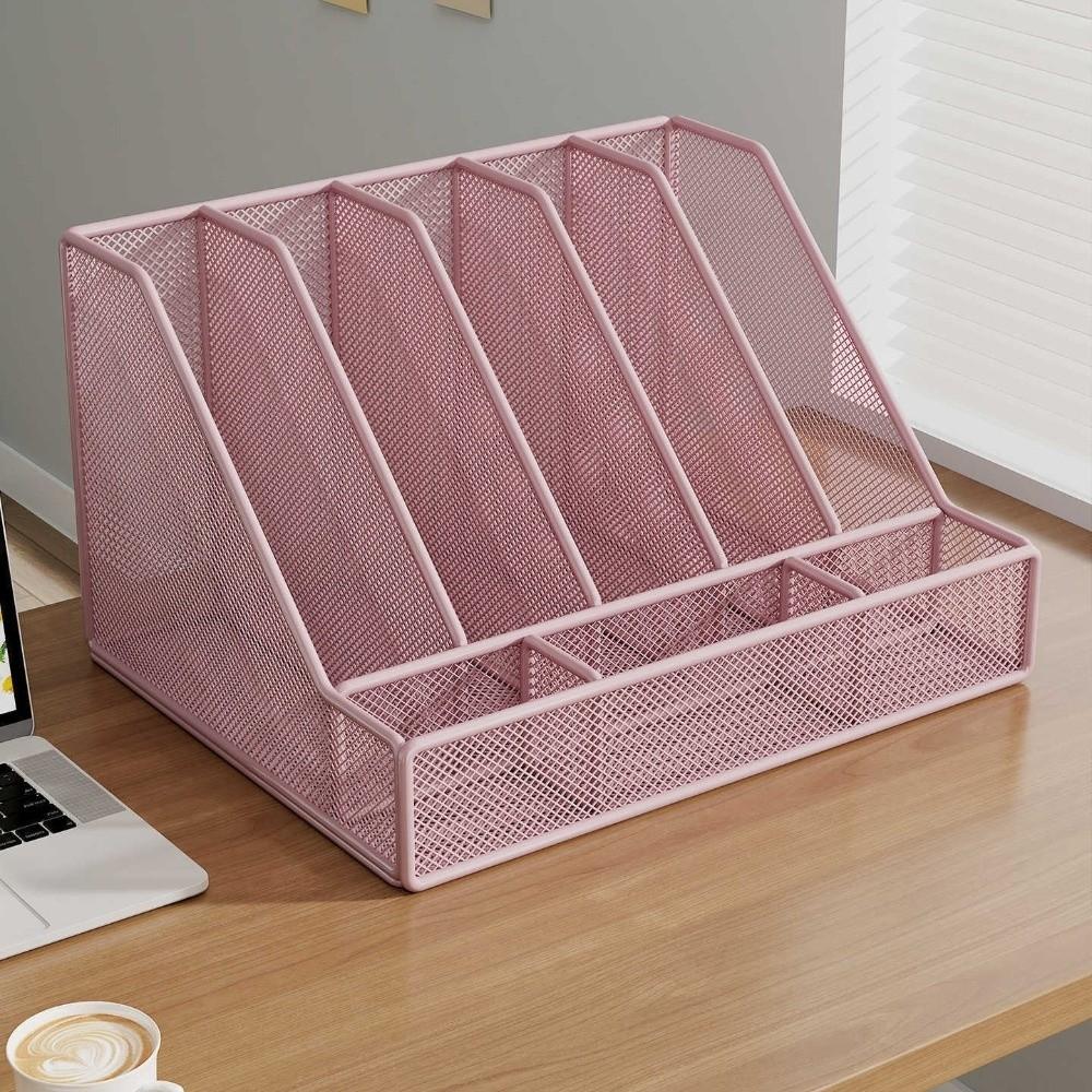 Metal Desk File Organizer Space-saving Document Management Rack Document Storage Shelf  Office Use